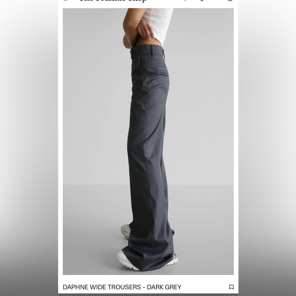 The Frankie Shop Dark Grey Daphne Wide Trousers
